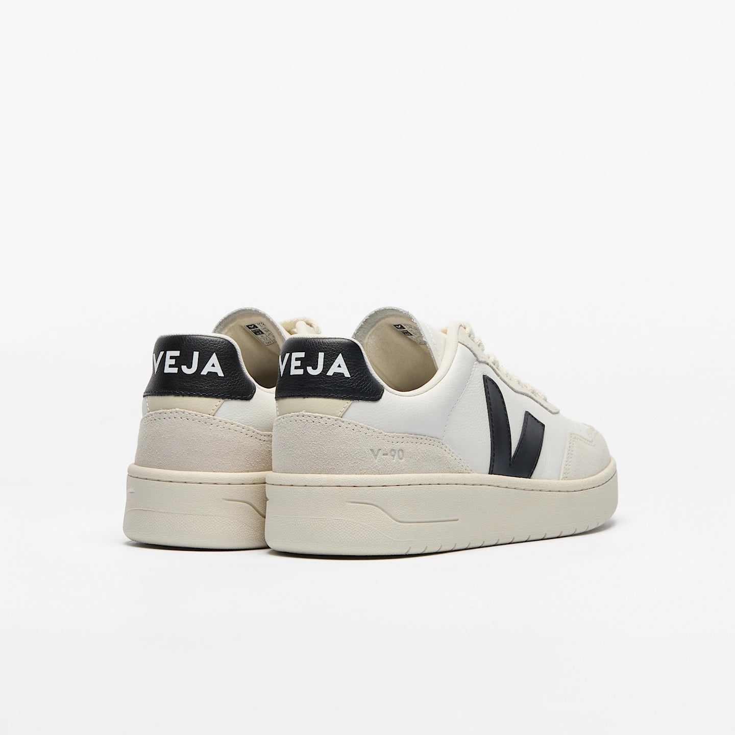 Tenis Veja De Mujer V-90 Leather White Black
