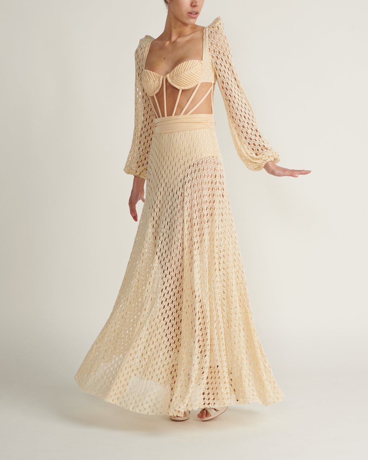 Vestido Crochet Off White