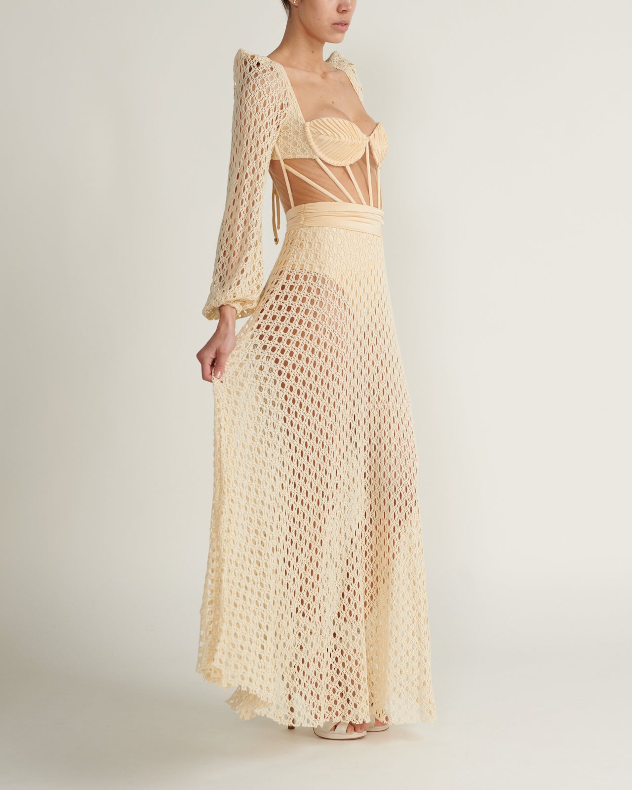 Vestido Crochet Off White