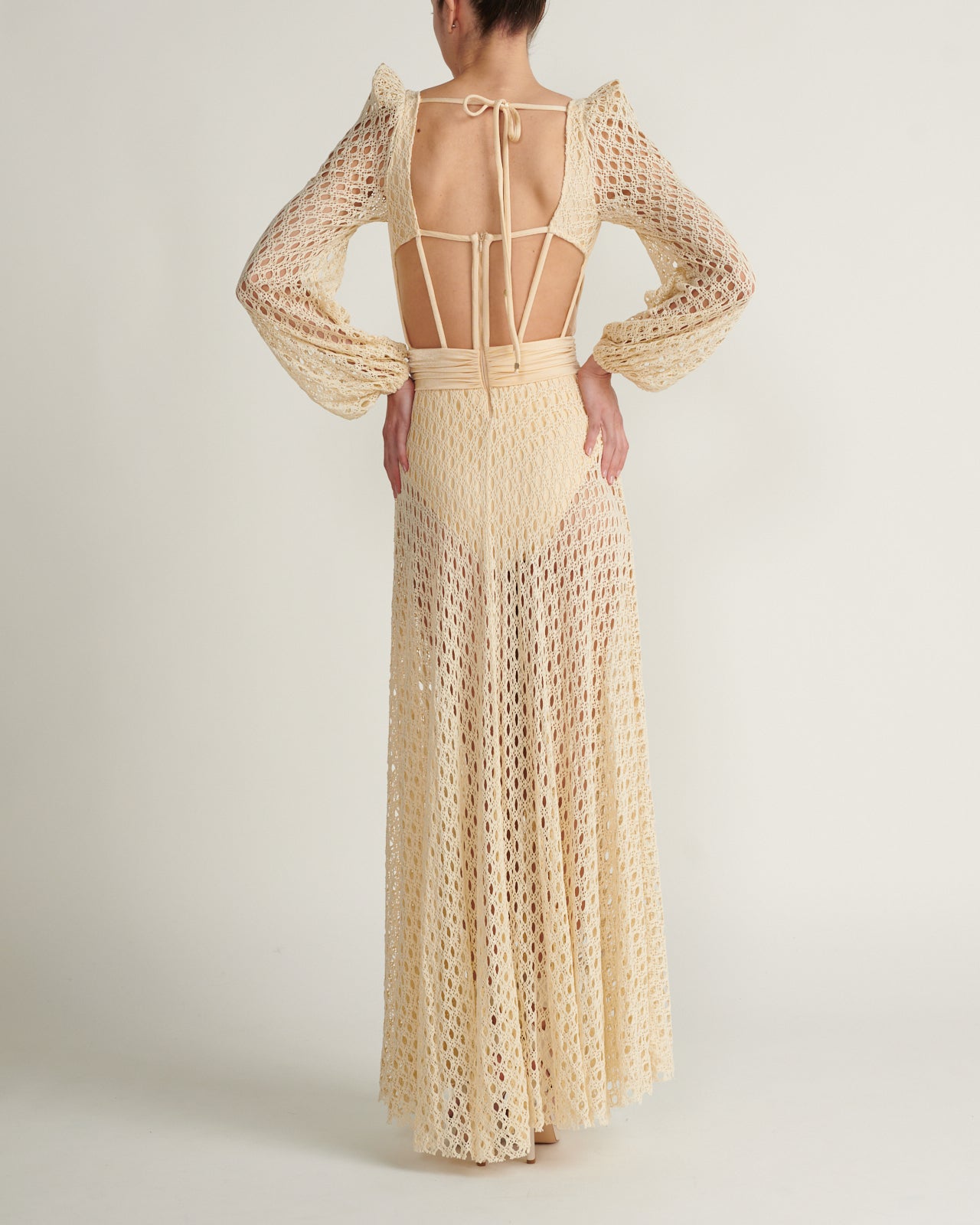 Vestido Crochet Off White
