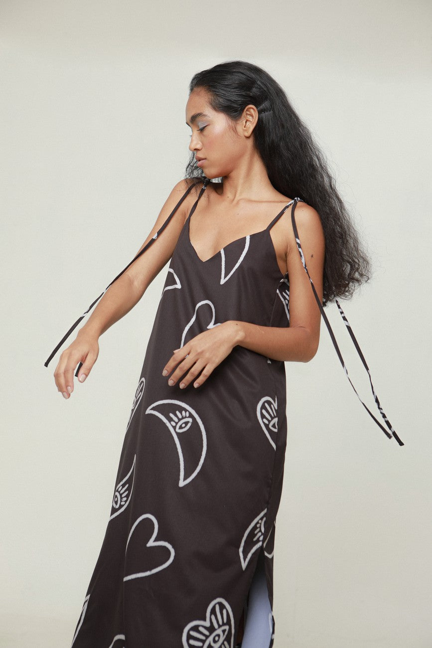 Vestido Slip Luna Y Ojos