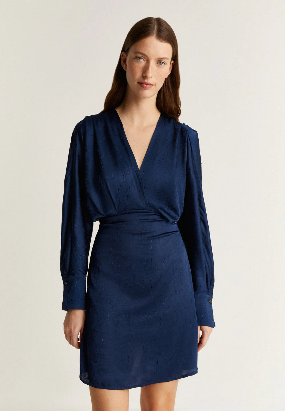 Vestido Saten Crinkle