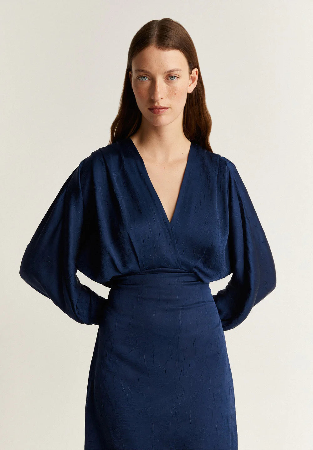 Vestido Saten Crinkle
