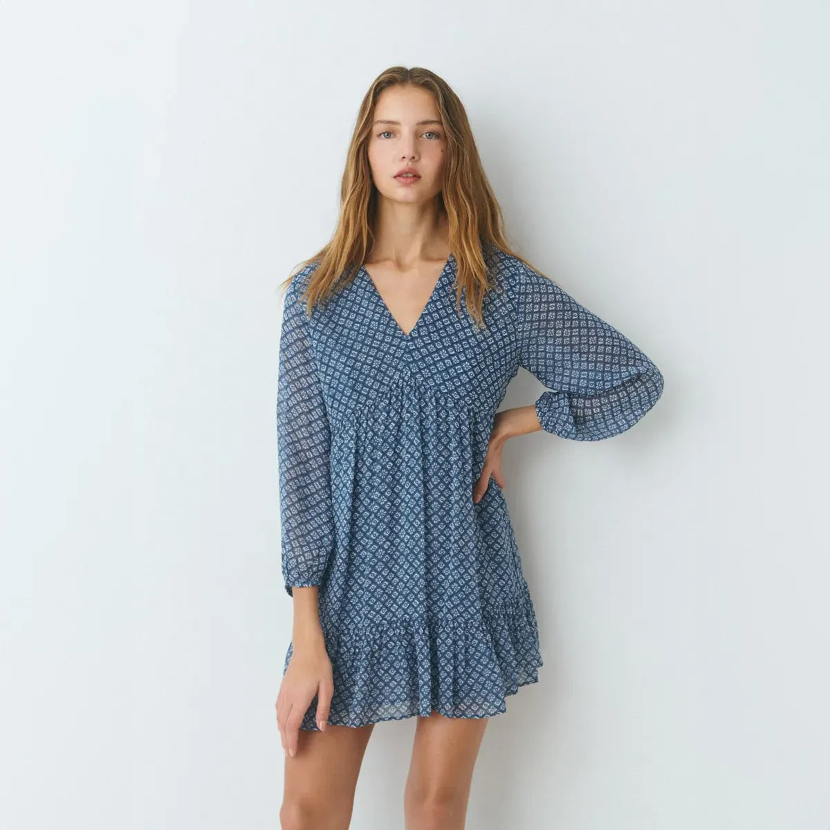 Mini Vestido Estampado Fluidos