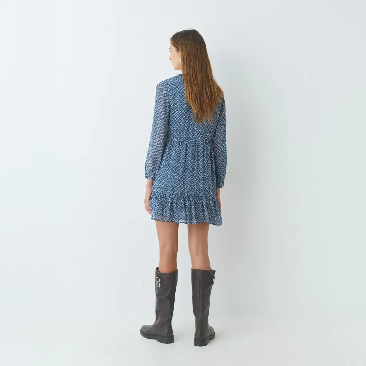 Mini Vestido Estampado Fluidos