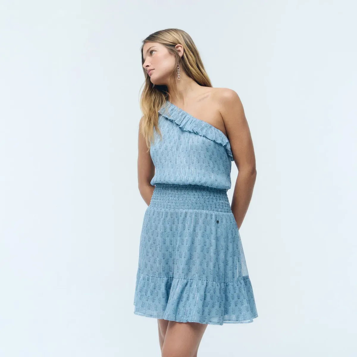 Mini Vestido Asimetrico Sello Indio