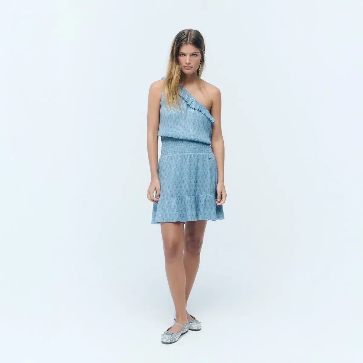 Mini Vestido Asimetrico Sello Indio