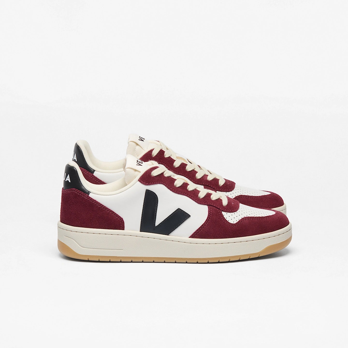 Tenis Veja De Mujer V-10 Leather White Black Amarante