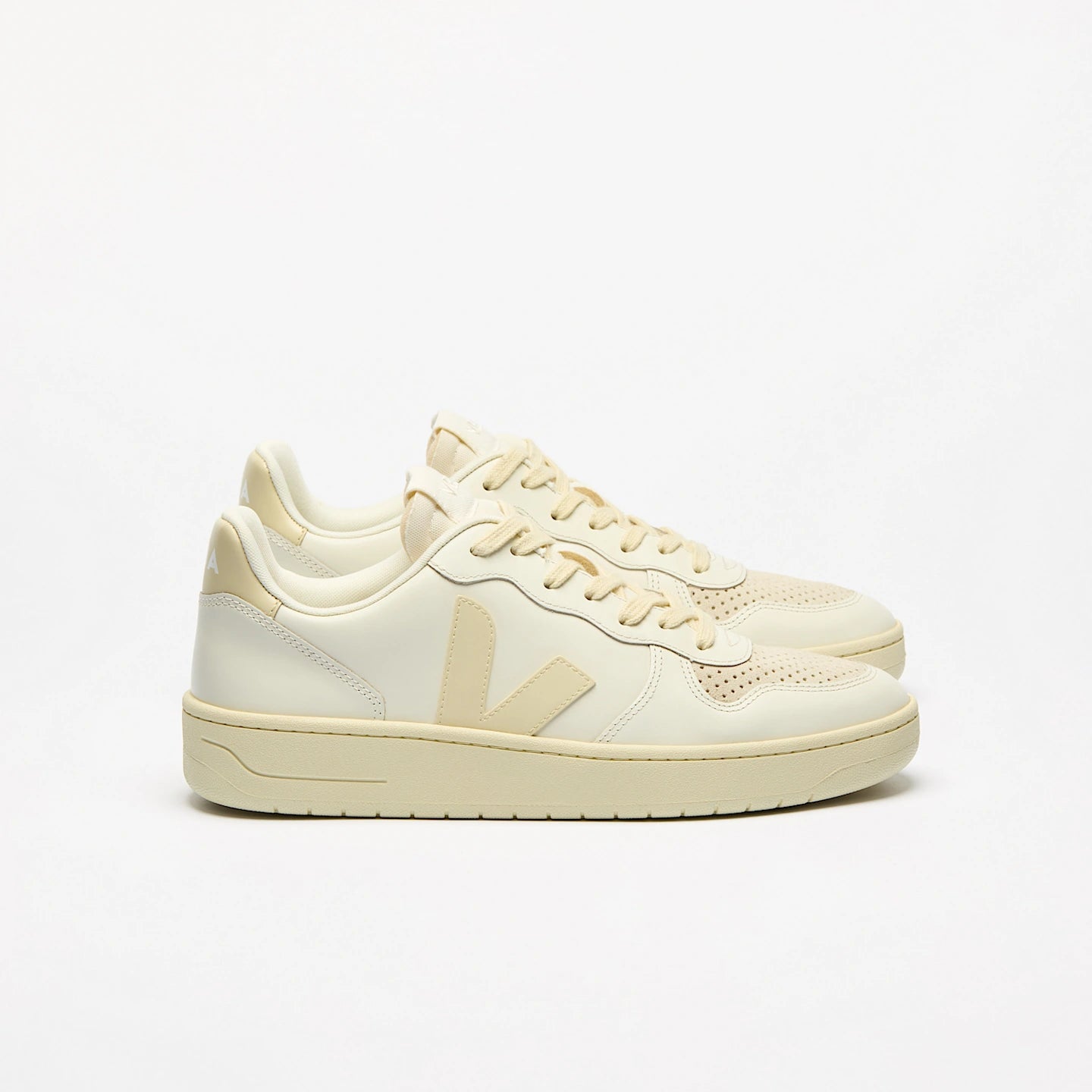Tenis Veja De Mujer V-10 Leather Pure Calcaire