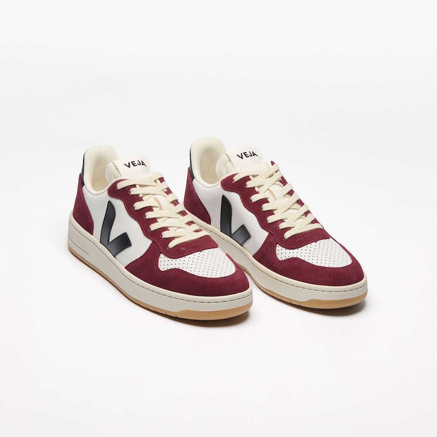 Tenis Veja De Hombre V-10 Leather White Black Amarante
