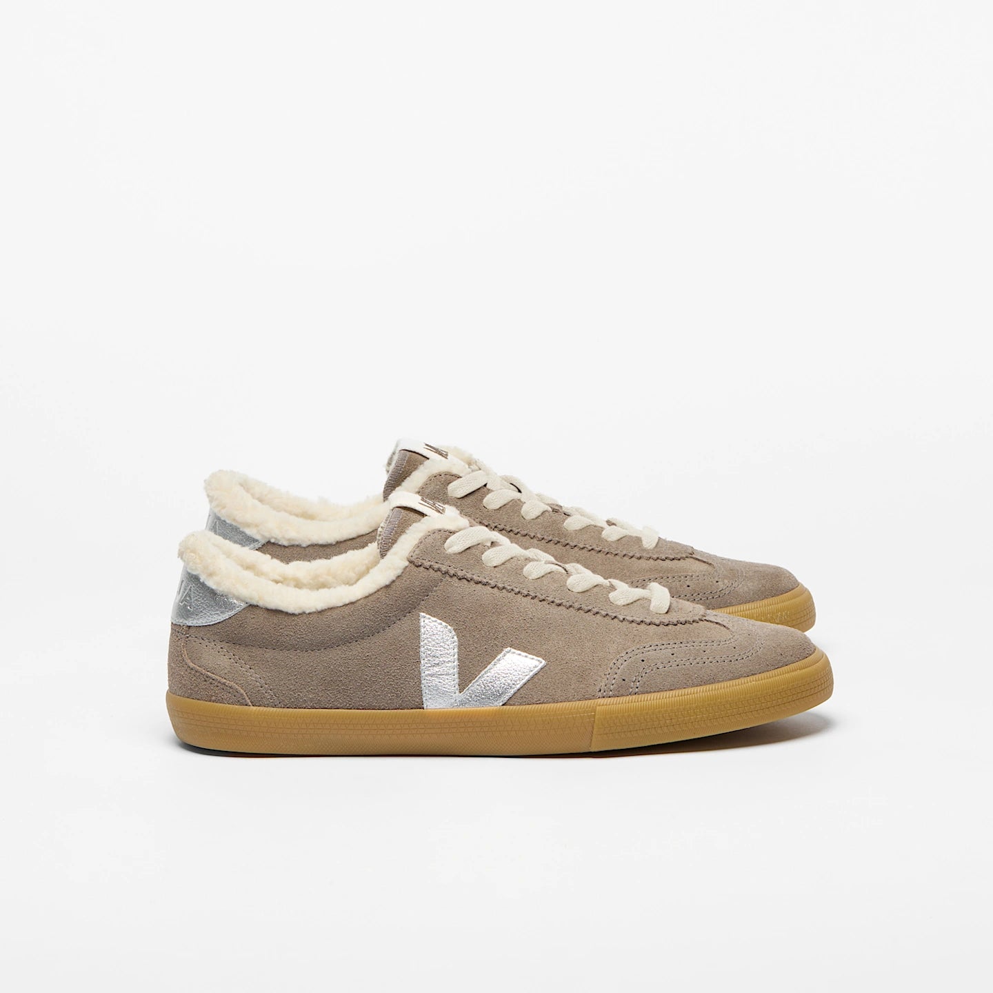 Tenis Veja De Mujer Volley Fured Suede Moonrock Silver