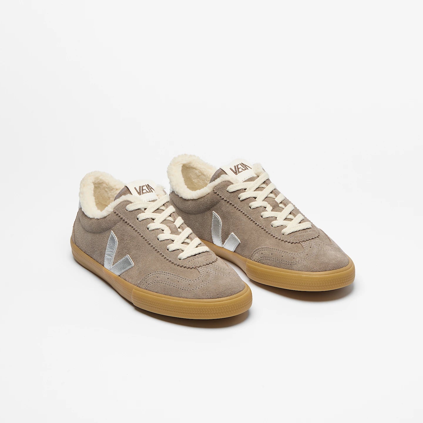 Tenis Veja De Mujer Volley Fured Suede Moonrock Silver