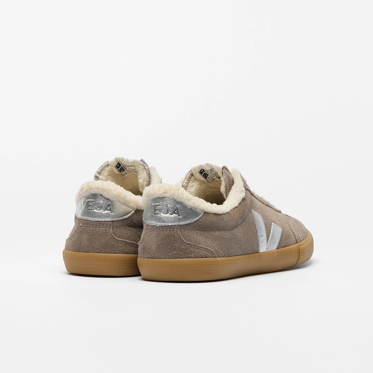 Tenis Veja De Mujer Volley Fured Suede Moonrock Silver