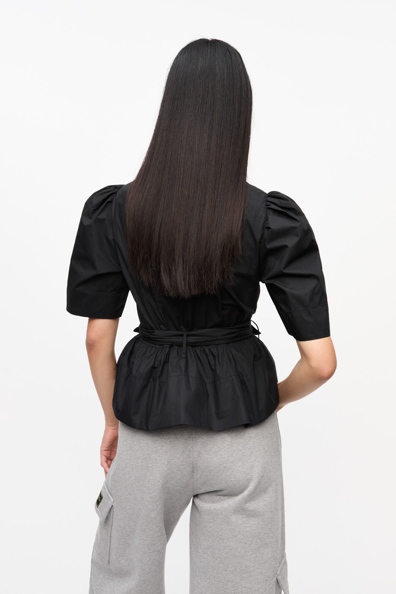 Blusa Washed Stretch Cotton Tie Strap