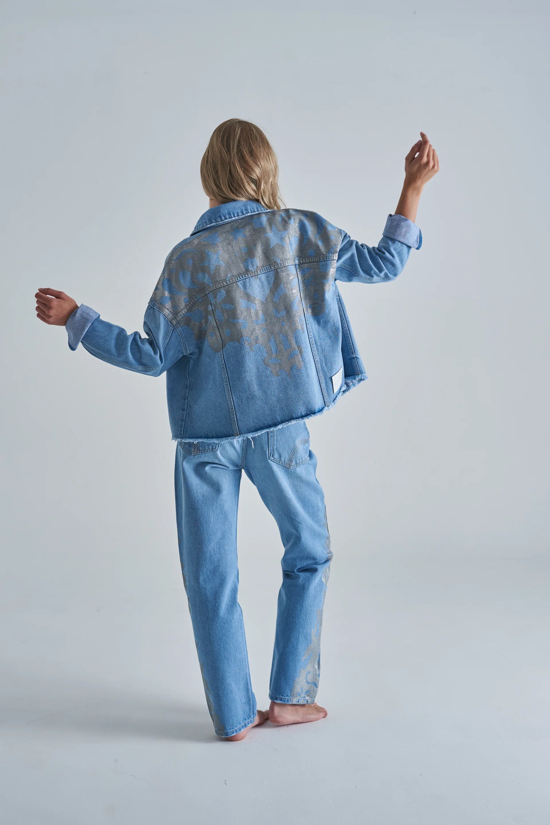 Chaqueta Estampado Plata