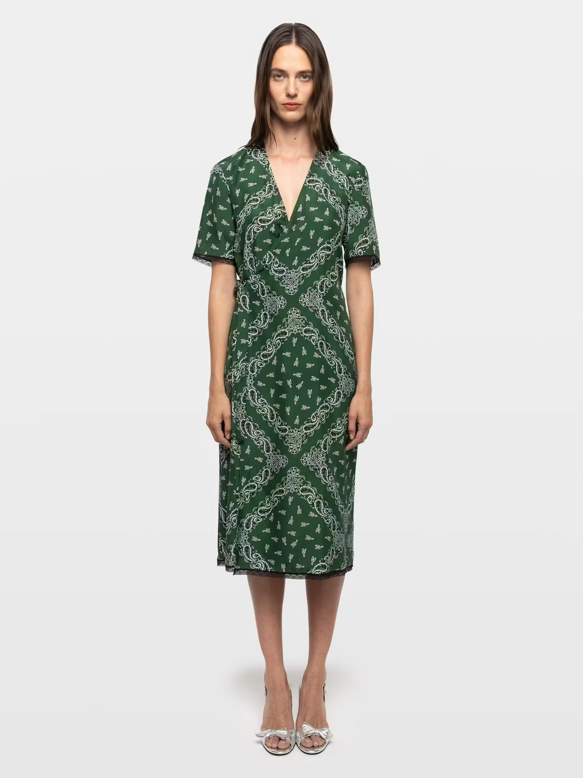 Midi Vestido Reforme Silk Bandana