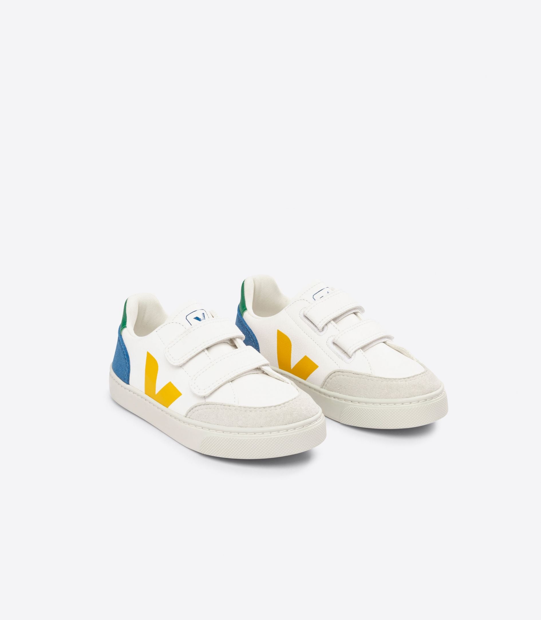Tenis Veja Kids V-12 Leather White multicolor Indigo