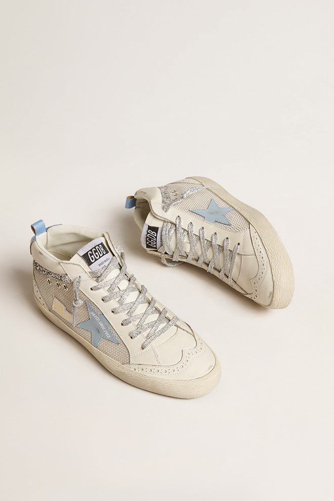 Tenis Golden Goose Mid Star Net And Leather Mujer