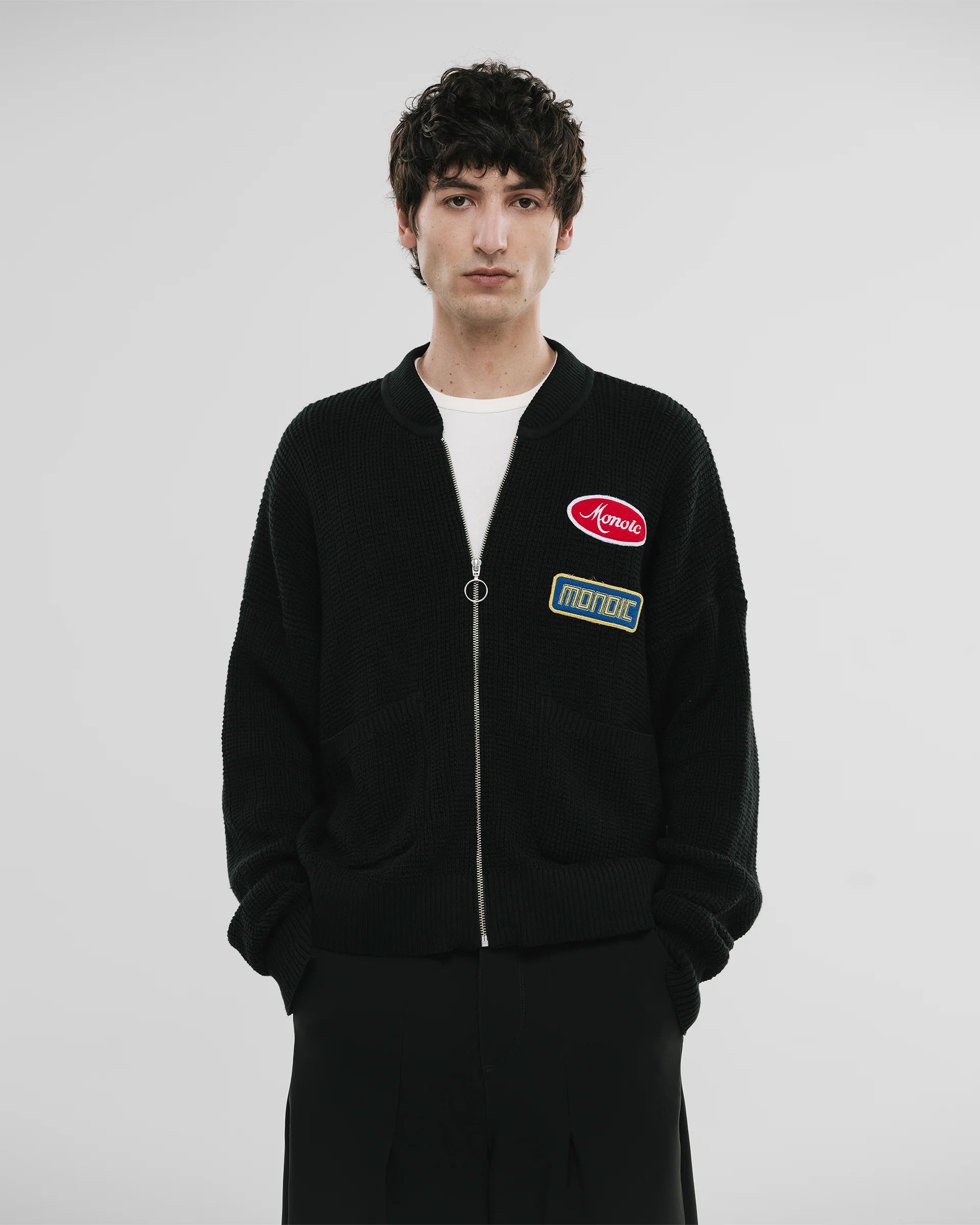 Chaqueta Bomber De Punto Zip Up
