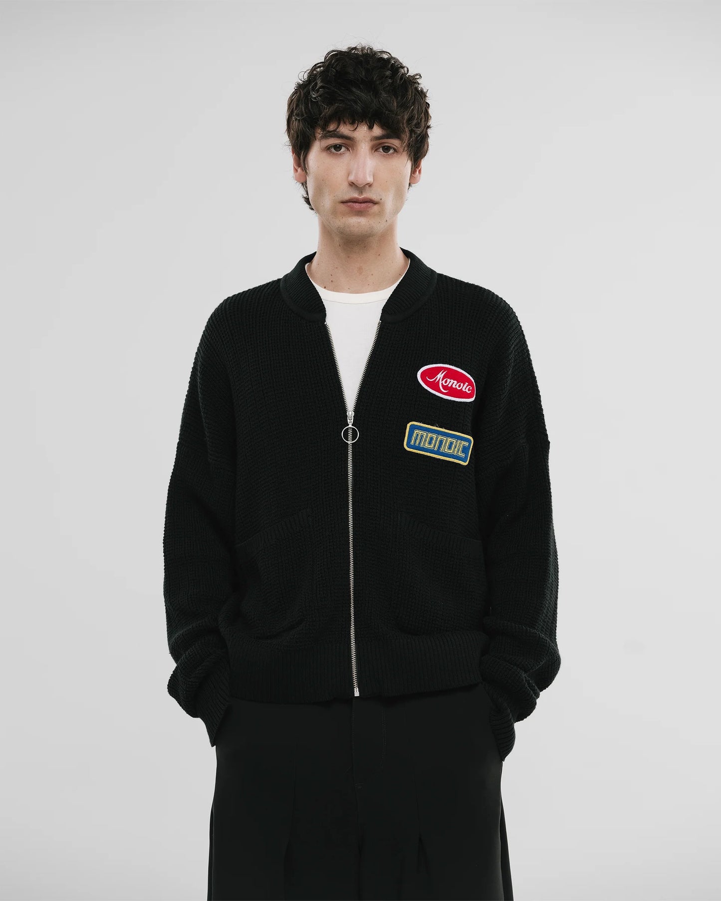 Chaqueta Bomber De Punto Zip Up