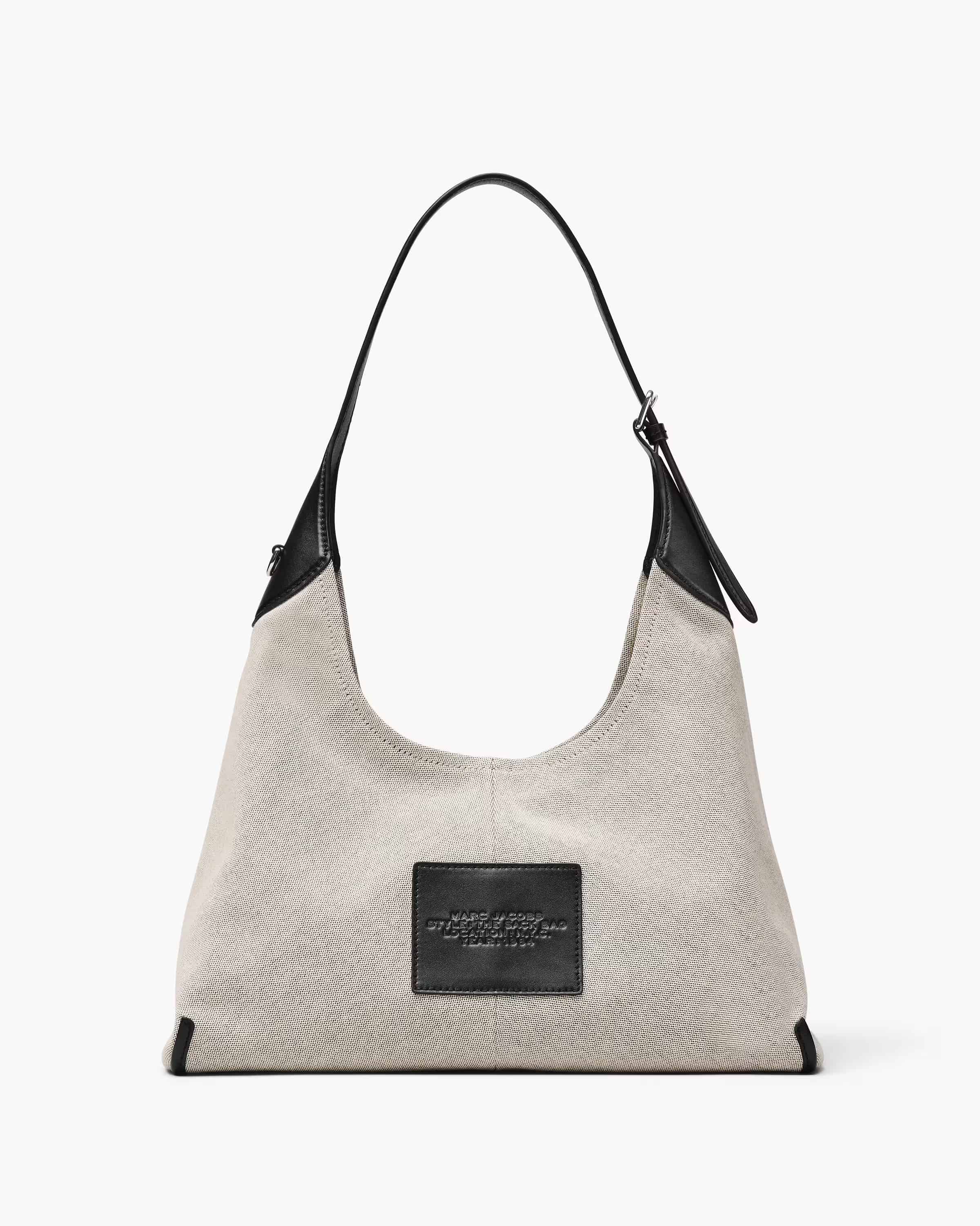 The Leather-Trim Canvas Belted Sack Bag