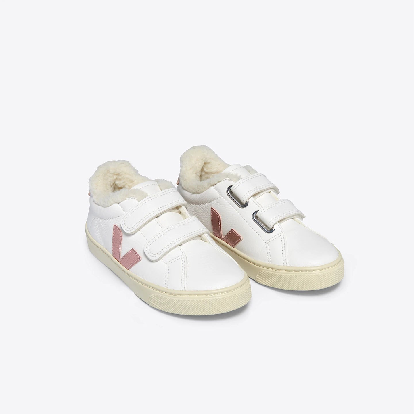 Tenis Veja Kids Esplar Fured Leather White Nacre