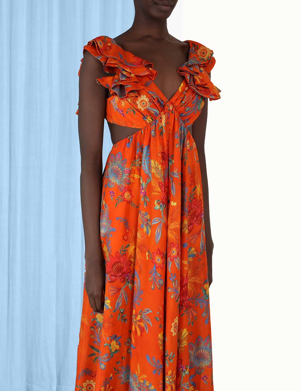 Vestido Ginger Frill ZIMMERMANN MIDI VESTIDOS Malva CO