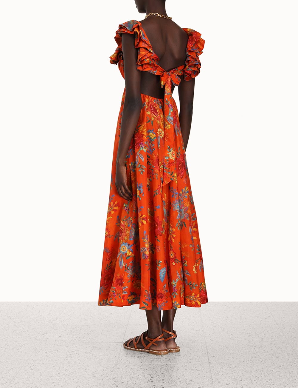 Vestido Ginger Frill ZIMMERMANN MIDI VESTIDOS Malva CO