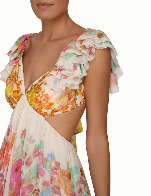 Vestido Raie Frill Shoulder