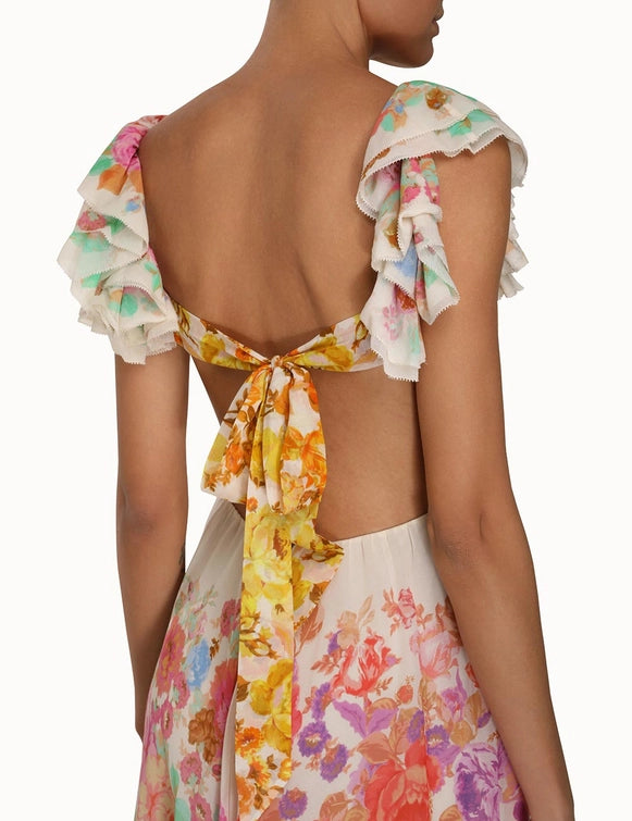 Vestido Raie Frill Shoulder