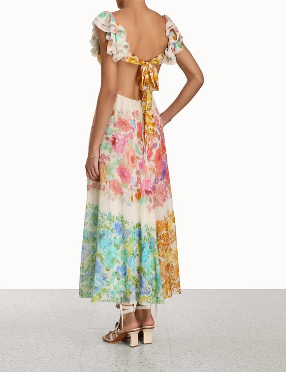 Vestido Raie Frill Shoulder