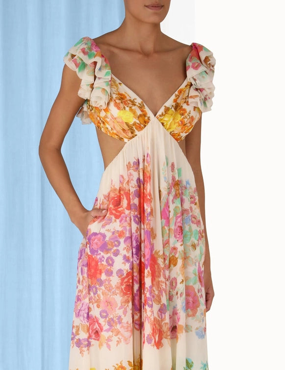 Vestido Raie Frill Shoulder