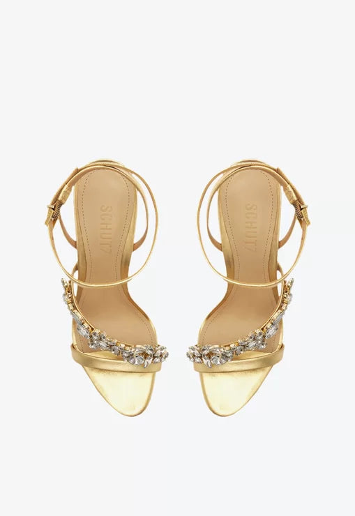 Sandalias Tacón Alto Piel Brillante